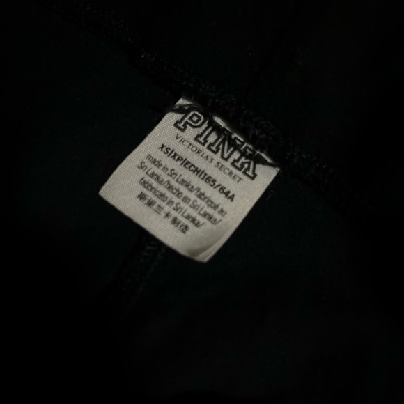 Victoria’s Secret PINK Black Lace Up Leggings with Sparkly Side Stripes Size XS - Picture 6 of 6